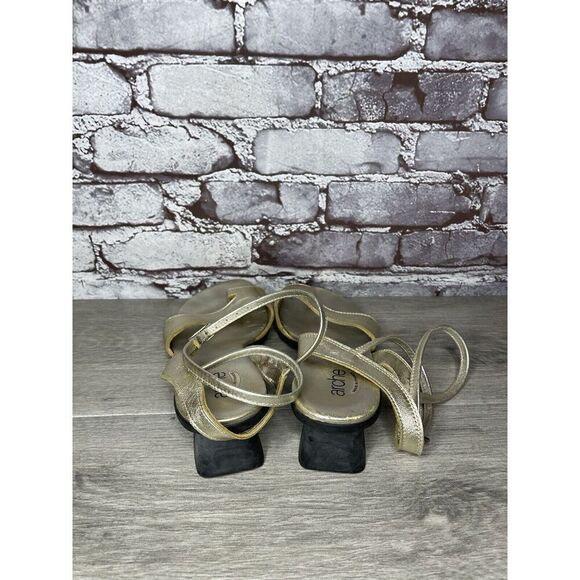 ARCHE France Gold Leather Strappy Wedge Toe Post Sandals Women Sz 41EU/10.5M US - Picture 4 of 16